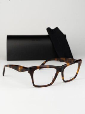 Saint Laurent Women Eyeglasses Havana Rectangular SLM104OPT 003 NEW AUTHENTIC
